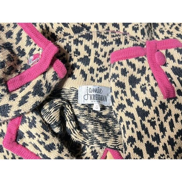 Jamie Kreitman Leopard Print Cardigan Sweater Size Small - Picture 3 of 4